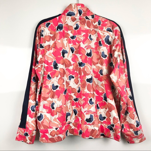 aerie Red Floral Print Track Workout Bomber Jacket - Picture 5 of 11
